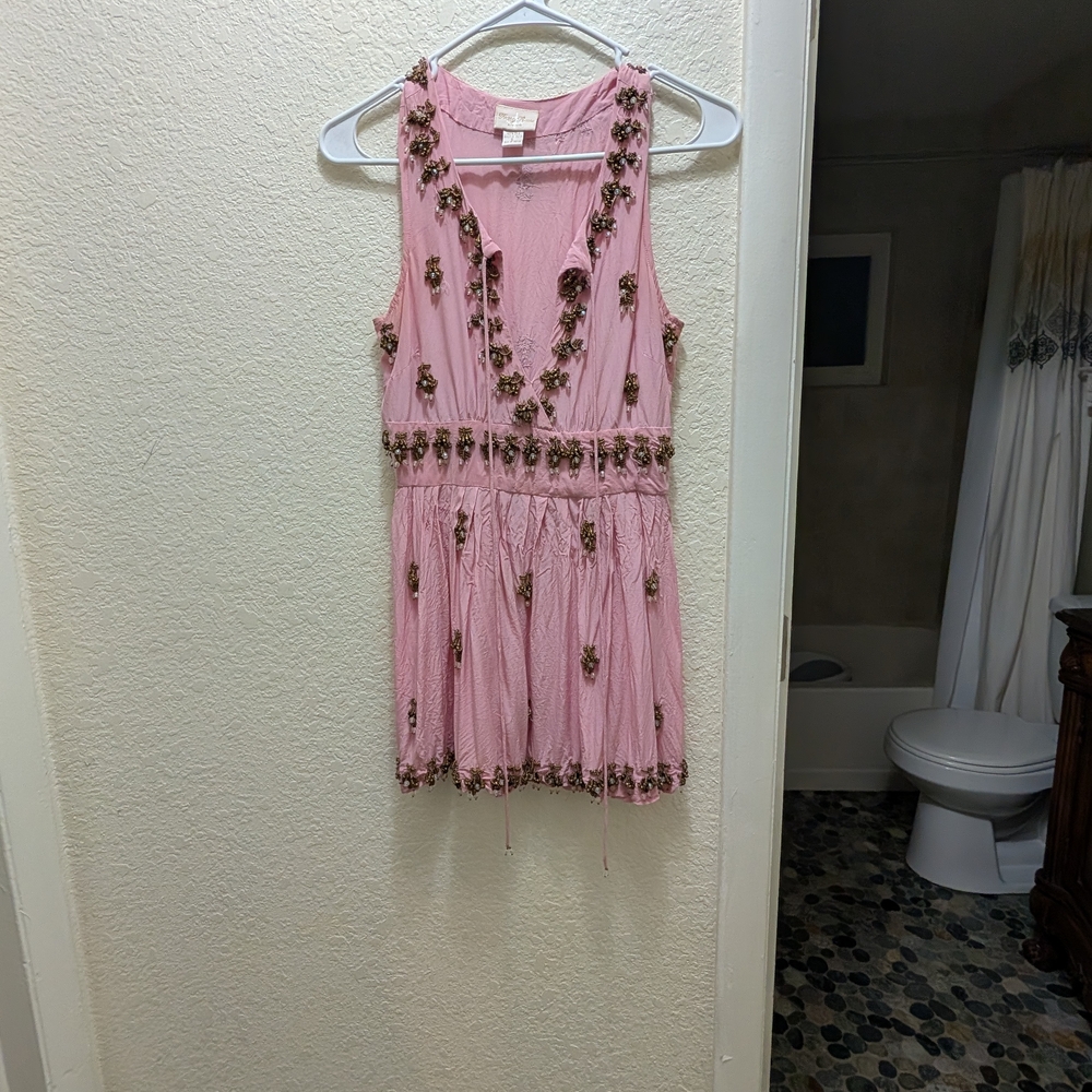 Pink Embellished Mini Dress